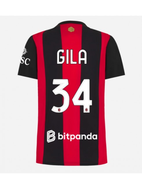 AC Milan Mario Gila #34 Heimtrikot für Frauen 2026-27 Kurzarm AC Milan Mario Gila #34 Heimtrikot für Frauen 2026-27 Kurzarm